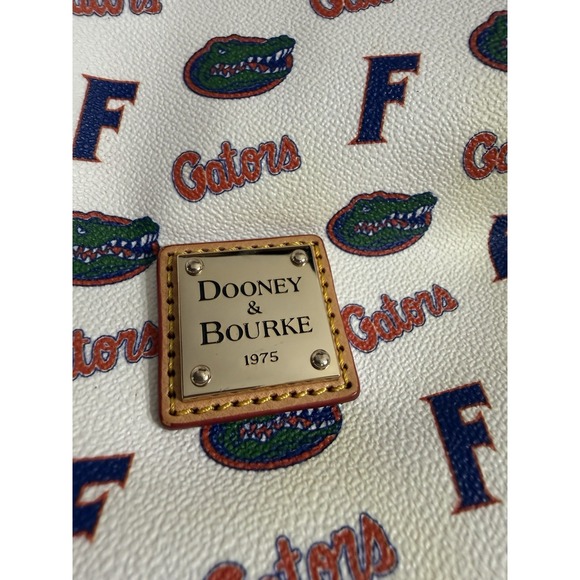 University of Florida Gators Dooney Bourke Pebble Grain Leather Tote Purse White - Picture 4 of 11